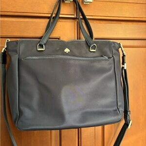 Kate Spade Nylon Navy Crossbody Bag with Silver Accents